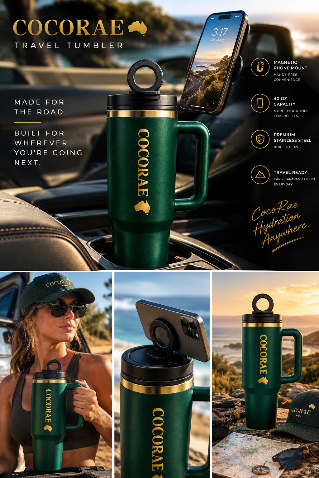 CocoRae Australia Travel Tumbler — 40 oz