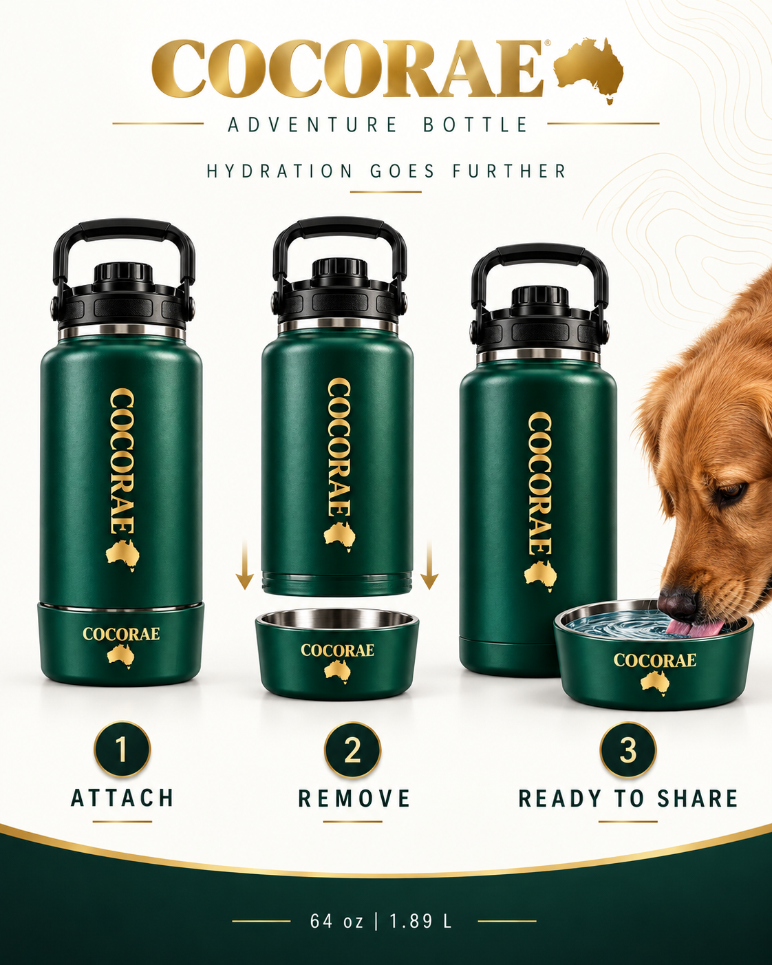 CocoRae Adventure Bottle — 64 oz